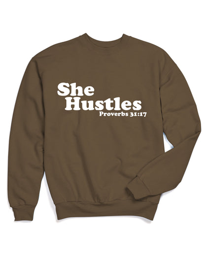 She Hustles Crewneck Sweatshirt