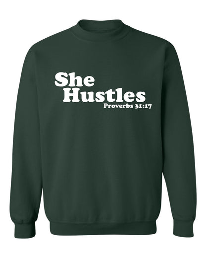 She Hustles Crewneck Sweatshirt